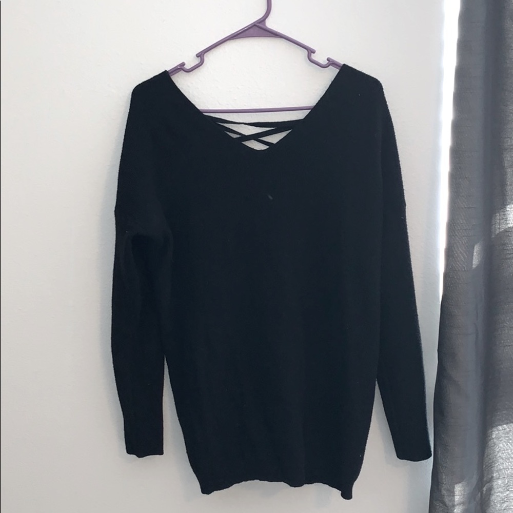 Debut Cross Back Black Sweater